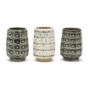 Jeff Kleckner (American, d. 2020), Three Porcelain Cups