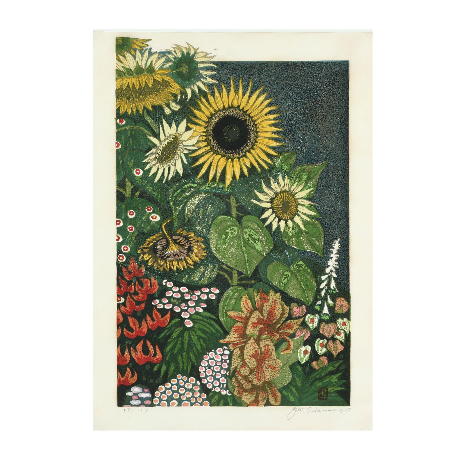 Sekino Jun'ichiro (Japanese, 1914-1988),  Summer Flowers (1 of 7)