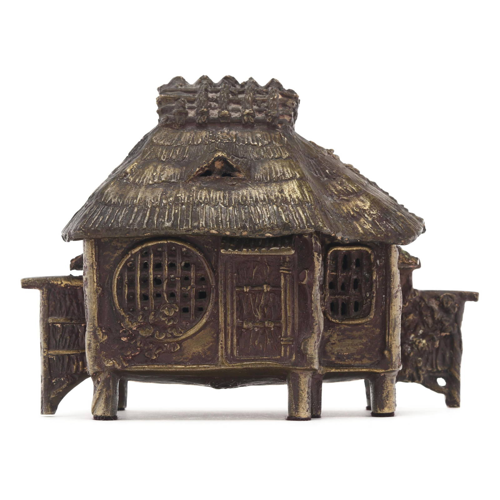 A Japanese Gilt Bronze Kuzuya Incense Burner by Honma Takusai