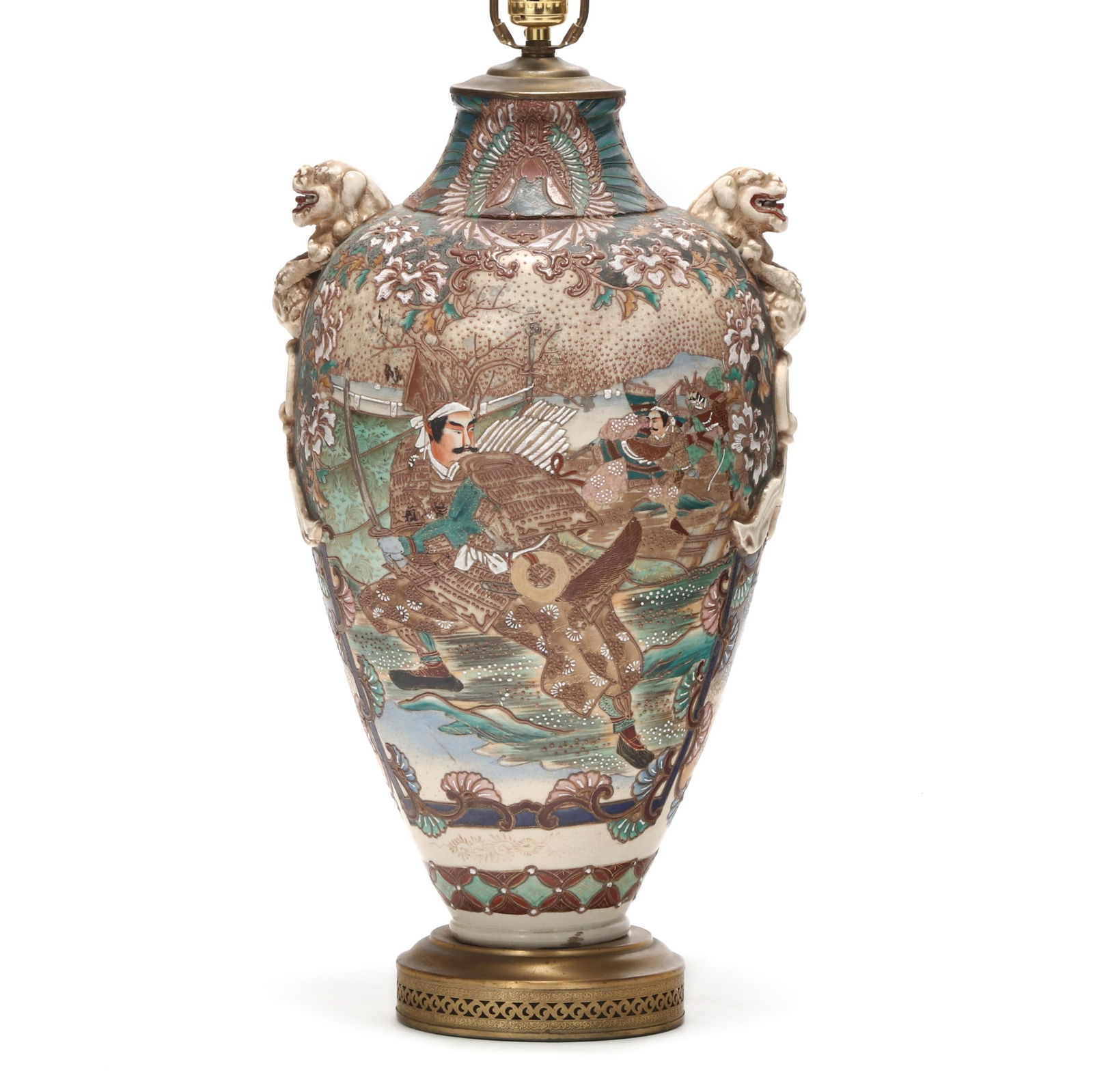 A Large Japanese Satsuma Vase Lamp (1 of 10)
