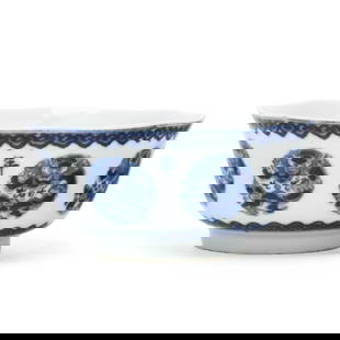 An Imperial Vietnamese Porcelain Dragon Bowl: An Imperial Vietnamese Porcelain Dragon Bowl 19th century, hexagonal shaped porcelain bowl, hand painted in blue with medallions of frontal facing dragons curled around a flaming pearl to each of the