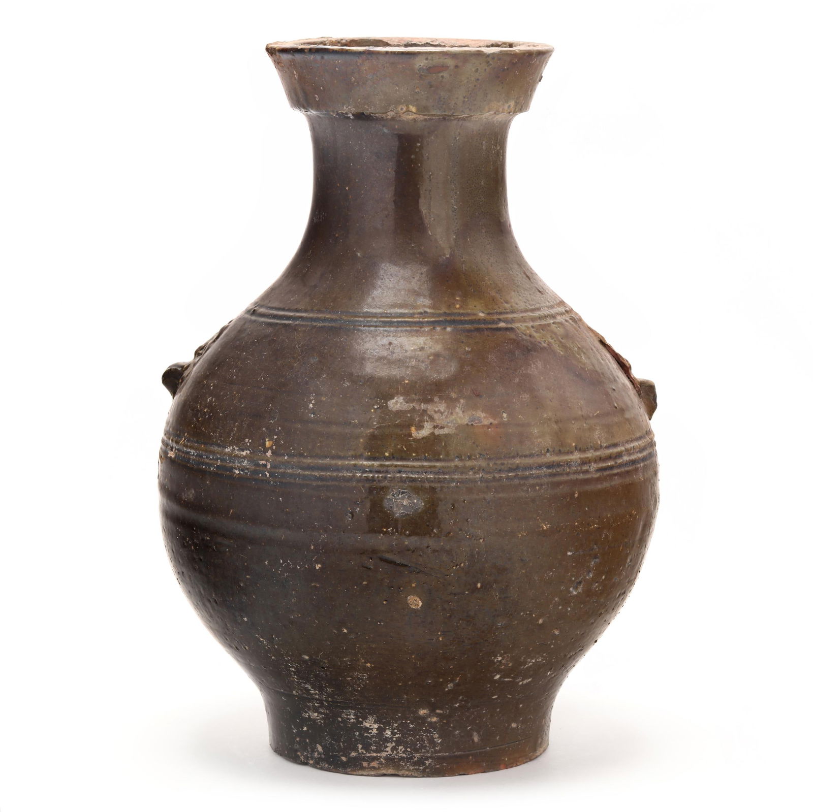 A Large Chinese Jar in Shape of Archaic Bronze Hu Vessel (1 of 7)