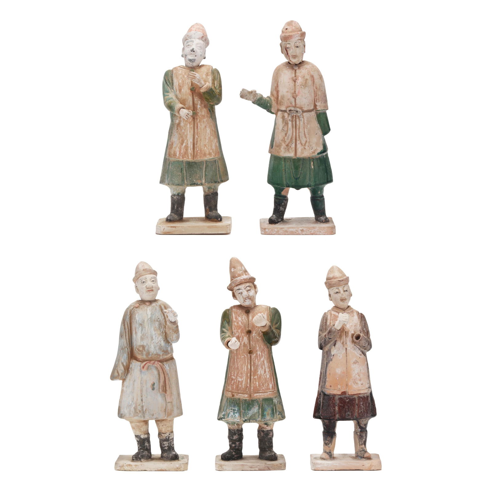 A Group of Five Chinese Pottery Musician Figures (1 of 11)
