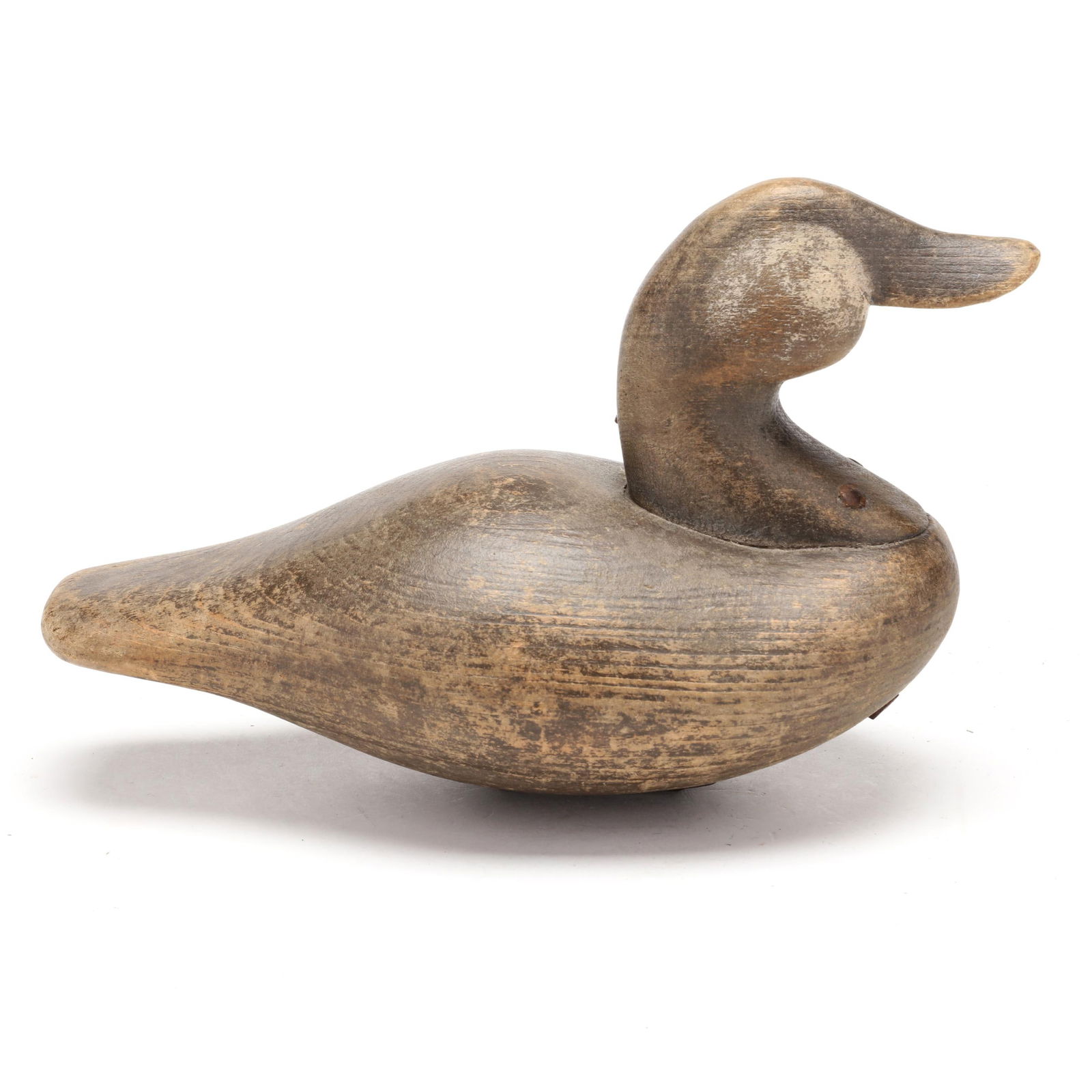 Jim Brockman (b. 1946), Ruddy Duck made in the manner of John Williams: Jim Brockman (b. 1946), Ruddy Duck made in the manner of John WilliamsPungo, Virginia, circa 1990, carved and painted wood, incised JB. Length 10.5 in. Additional high-resolution photos are available