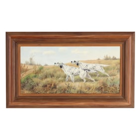 Boris Riab (Russian-French, 1898-1975), English Setters on Point