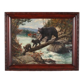 Frank Vining Smith (American, 1879-1967), Bears Crossing a Stream