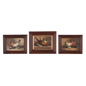 French School (19th Century), Three Still Life Paintings of Game Birds, Signed