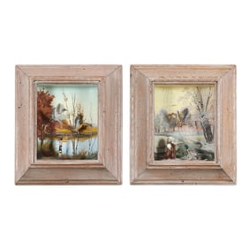 Runar G. Rodell (1898-1983), Two Vintage Framed Duck Dioramas