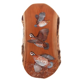 Duane Raver, Jr. (NC, 1927-2022), Bobwhite Quail on Wood