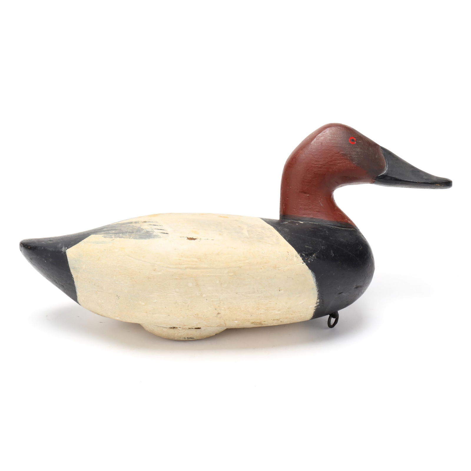 Evans McKinney (MD, 1912-2000) Canvasback: Evans McKinney (MD, 1912-2000) CanvasbackElkton, Maryland, circa 1950s, carved and painted wood. Length 15 in. Additional high-resolution photos are available at www.lelandlittle.com