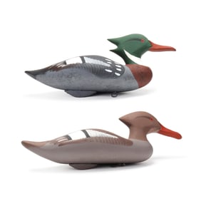 Captain Harry Jobes (MD, 1936-2019), Pair of Red-Breasted Mergansers
