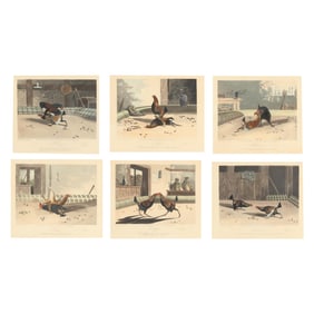 Newton Fielding (English, 1799-1856), Set of Six Cock Fighting Prints