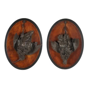 Paul Comolera (French, 1813-1890), Woodcock and Quail Trophy Wall Mounts