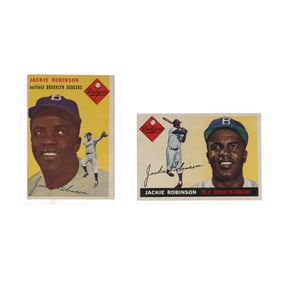 1954 and 1956 Topps Jackie Robinson Baseball Cards