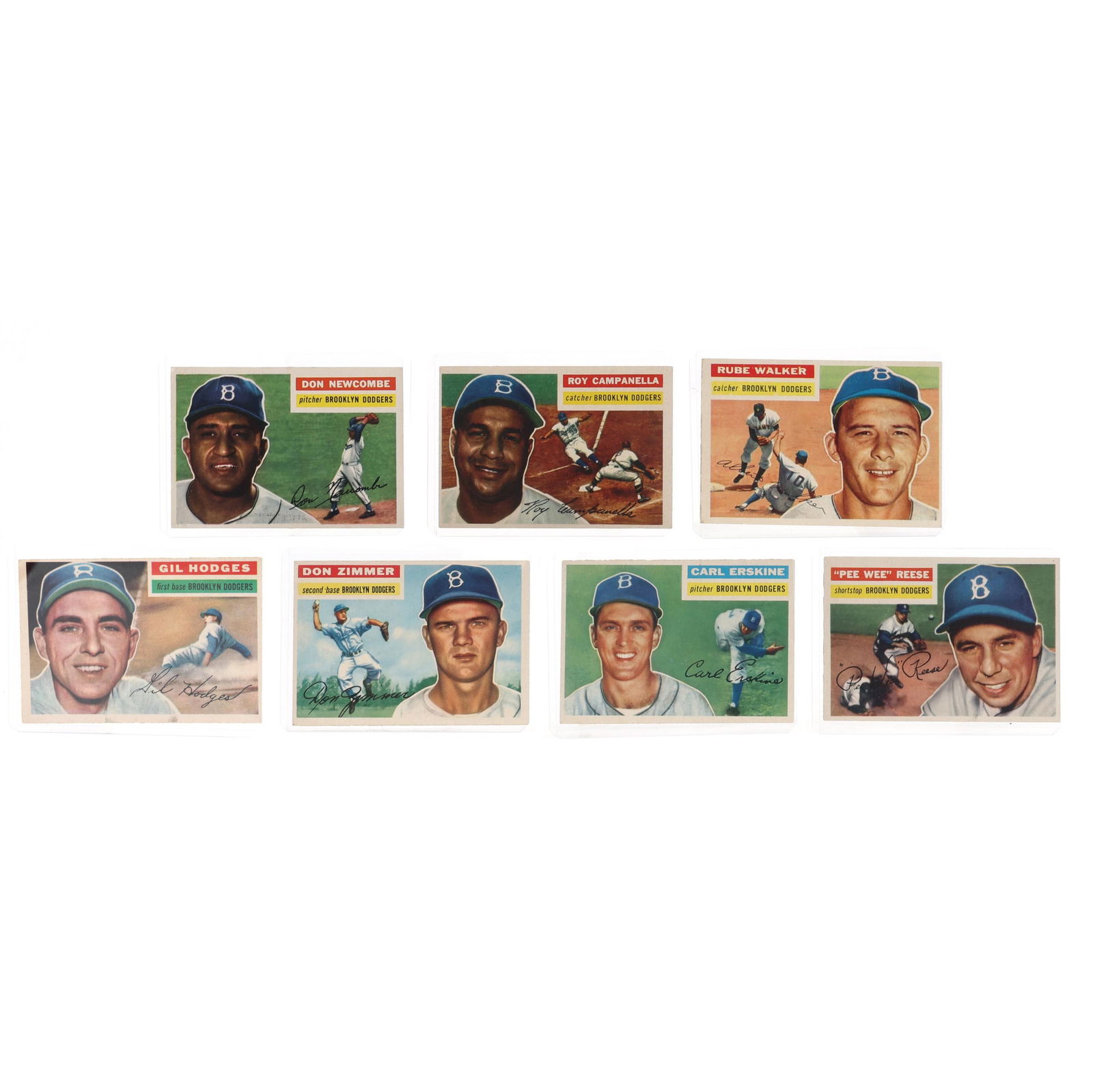 Seven 1956 Brooklyn Dodgers Baseball Cards (1 of 9)