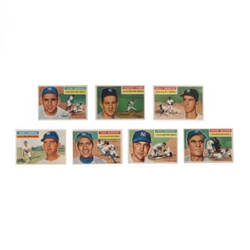 Seven 1956 New York Yankees Baseball Cards