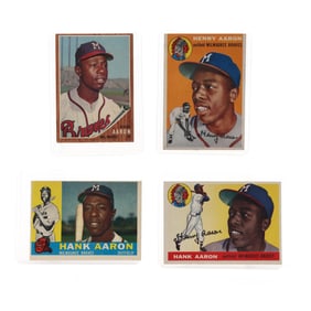 1954, 1955, 1960, and 1962 Topps Hank Aaron Baseball Cards