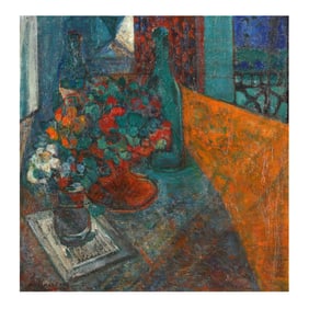 Georges Hillaireau (French, 1884-1954), Still Life with Flowers and Bottles
