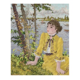 Suzanne Eisendieck (Polish, 1908-1998), Young Woman in Yellow by the Water