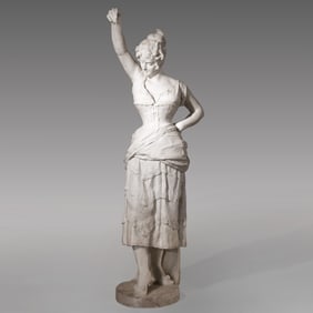 Gaetano Trentanove (Italian, 1858-1937), Marble Statue of a Flamenco Dancer