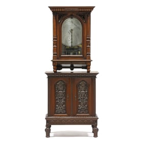 Rare Upright 19 5/8-Inch Polyphon Walnut Music Box by Nicole Frères