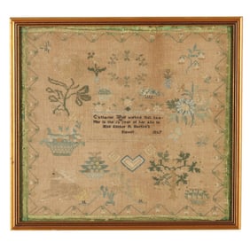 Catharine Wolf's 1827 Needlework Sampler from Esther R. Barton's School