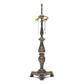 Attributed to E. F. Caldwell & Co., Renaissance Revival Patinated and Gilt Bronze Table Lamp