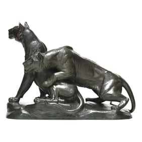 Georges Gardet (French, 1863-1939), Couple de Tigres