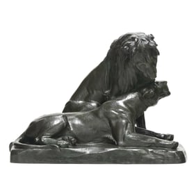 Georges Gardet (French, 1863-1939), Lion et Lionne