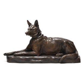 Louis Riche (French, 1877-1949), Large Bronze Model of a German Shepherd