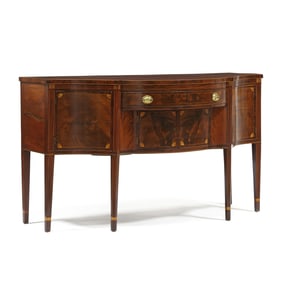 New York Federal Inlaid Mahogany Serpentine Sideboard