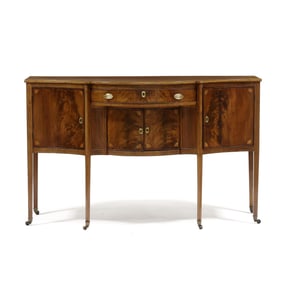 New York Federal Inlaid Mahogany Serpentine Front Sideboard