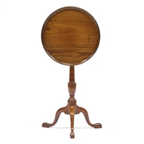 Philadelphia Queen Anne Mahogany Dish Top Candlestand
