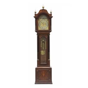 Mahogany Inlaid Musical Tall Case Clock, Retailed by J.E. Caldwell & Co.