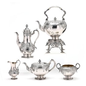Victorian Irish Silver Five Piece Tea & Coffee Service