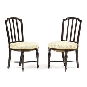 Pair of Edwardian Carved Mahogany Side Chairs