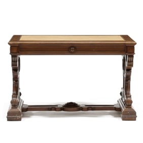 Renaissance Revival Carved Walnut Library Table