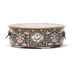 A Chinese Famille Noir Porcelain Basin