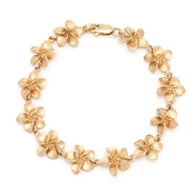 Gold Floral Link Bracelet