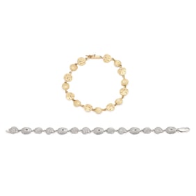 Two Gold Beach Motif Bracelets