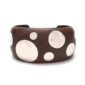 Silver and Wood Cuff Bracelet, William Spratling