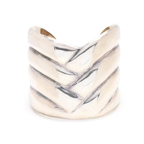 Wide Mexican Silver Cuff Bracelet