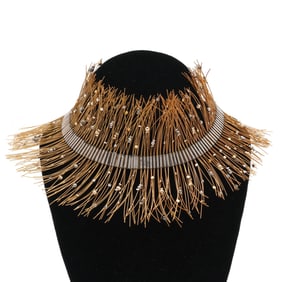 Gold and Silver Fringe Collar Necklace, Mary Ann Scherr