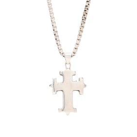 Silver Chain, Tiffany & Co. and A Cross Pendant, Robert Lee Morris