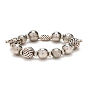 Sterling Silver Beaded Bolo Bracelet, David Yurman