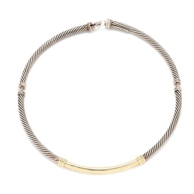 Sterling Silver and Gold  Metro  Collar Necklace, David Yurman