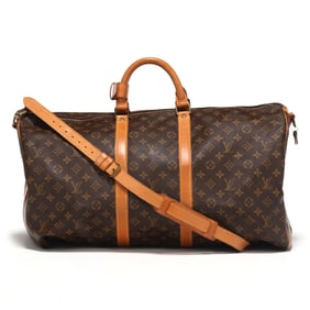 Monogram Canvas  Keepall Bandoulière 55  Travel Bag, Louis Vuitton