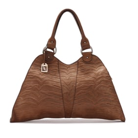 Brown Leather  Devil Trapezio  Shoulder Bag, Fendi