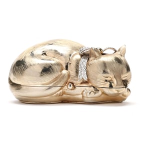 Vintage Sleeping Cat Minaudière, Judith Leiber
