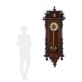 Grand Scale Continental Carved Regulator Wall Clock